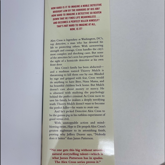 HOPE TO DIE Hardback Book by James Patterson - Picture 3 of 7